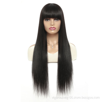 Vigorous cheap vendors 1b color bone straight bob full mink 100% brazilian hair non lace front human hair glueless wigs